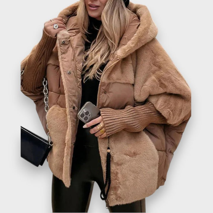 Frida | Übergrosser Patchwork-Puffermantel mit Kapuze