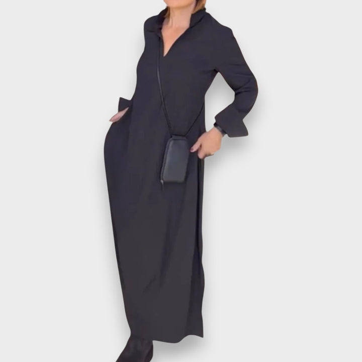 Cécile | Langes Kleid mit Seitenschlitzen