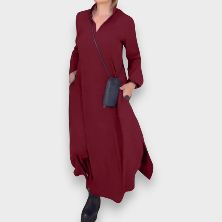 Cécile | Langes Kleid mit Seitenschlitzen