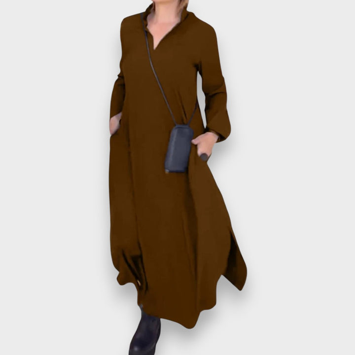 Cécile | Langes Kleid mit Seitenschlitzen