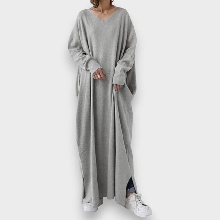 Estelle | Eleganter lässiger Kleid mit V-Ausschnitt