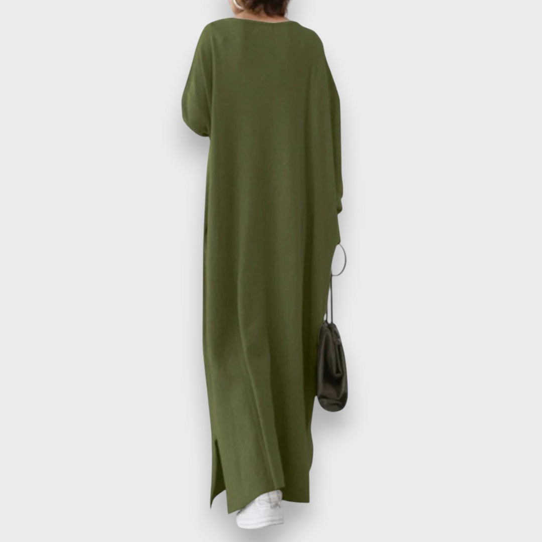 Estelle | Eleganter lässiger Kleid mit V-Ausschnitt