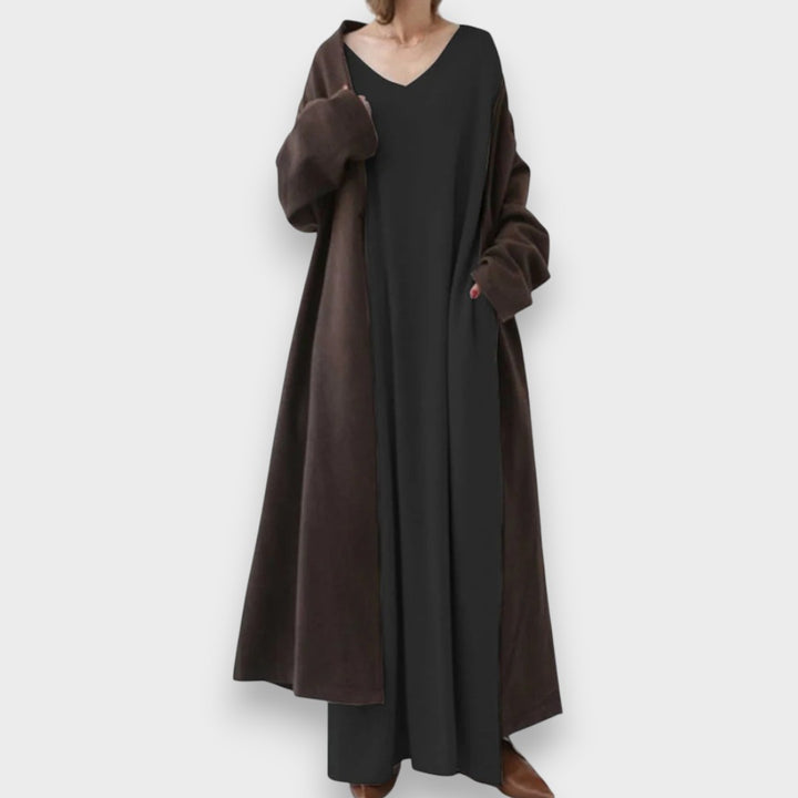 Estelle | Eleganter lässiger Kleid mit V-Ausschnitt