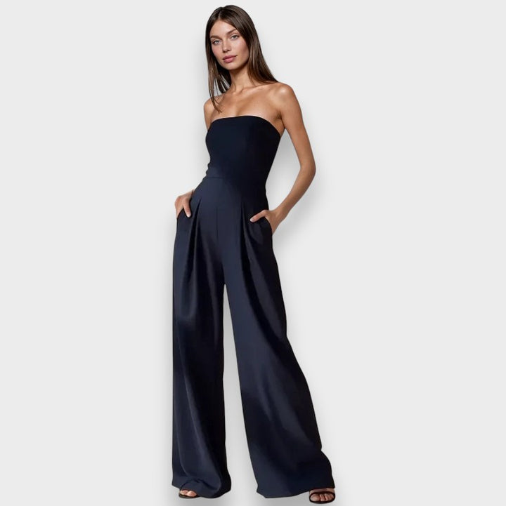 Elke | Trägerloser Jumpsuit mit weitem Bein