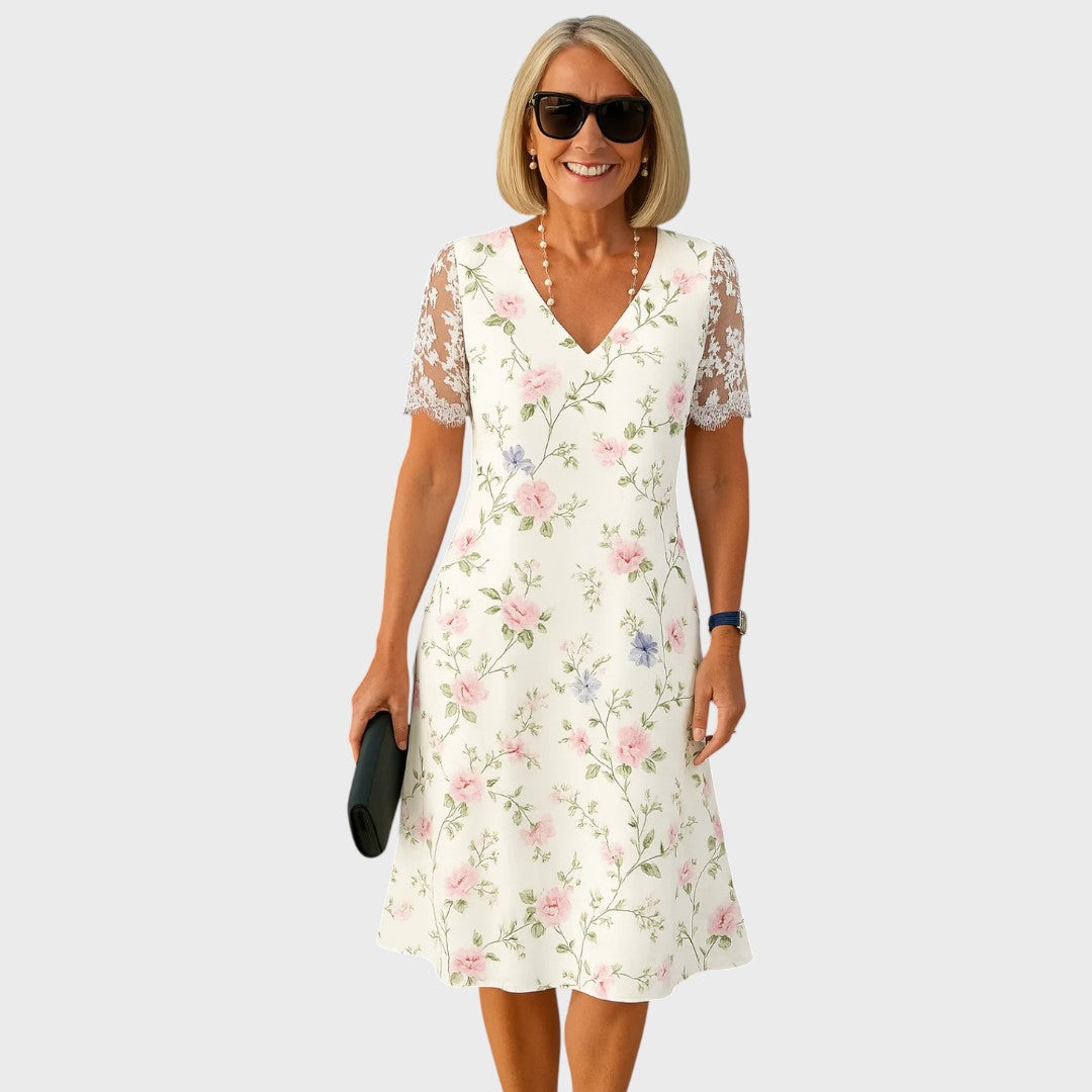 Laura | Bequems Midi-Chleid mit Spitzedetails