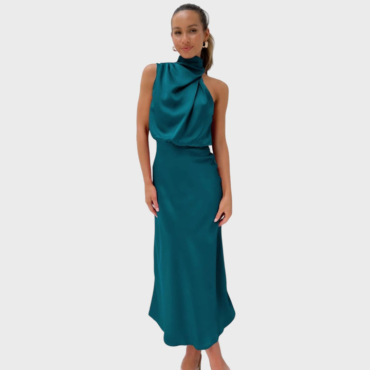 Benthe | Midikleid mit schulterfreiem Design