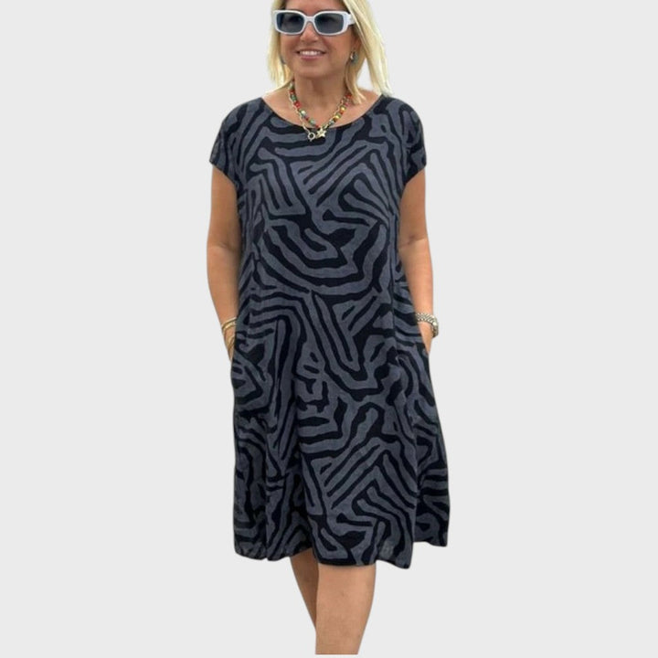 Giselle | Sommerkleid mit Rundhalsausschnitt und schönem Print