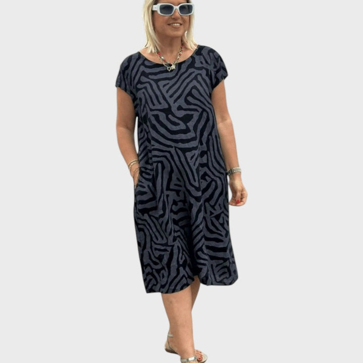 Giselle | Sommerkleid mit Rundhalsausschnitt und schönem Print