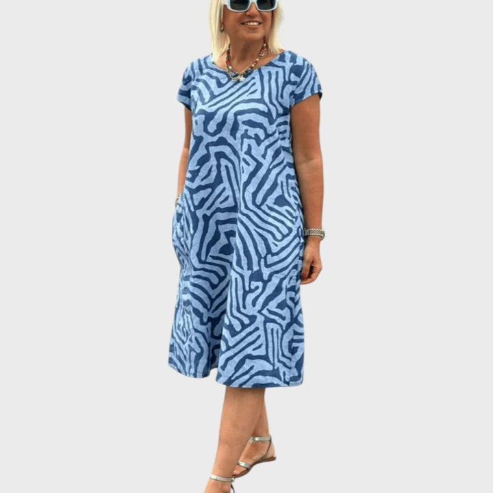 Giselle | Sommerkleid mit Rundhalsausschnitt und schönem Print